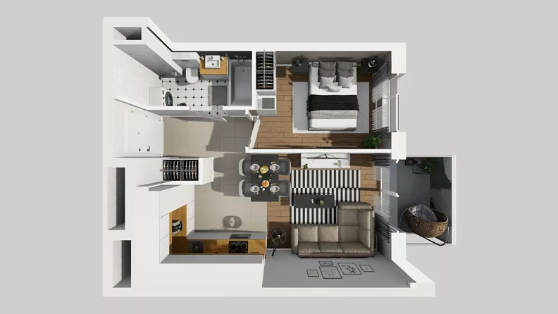2 pokoje, mieszkanie 36,34 m², piętro 1, oferta nr A/28, Międzyleska 4, Wrocław, Tarnogaj, Krzyki, ul. Międzyleska