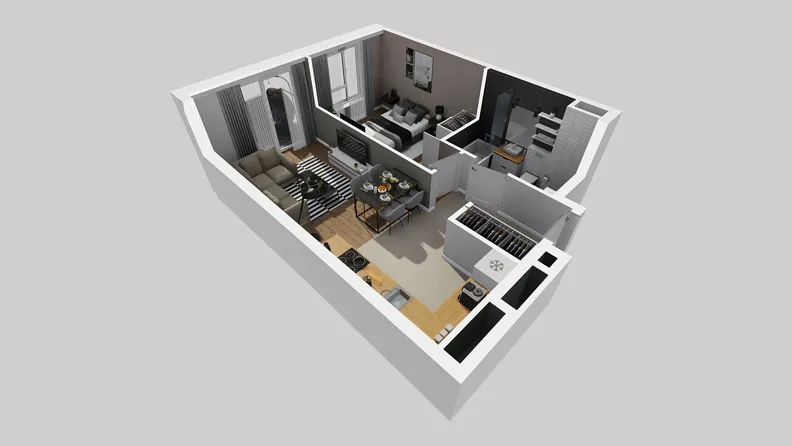 2 pokoje, mieszkanie 40,61 m², piętro 1, oferta nr A/30, Międzyleska 4, Wrocław, Tarnogaj, Krzyki, ul. Międzyleska