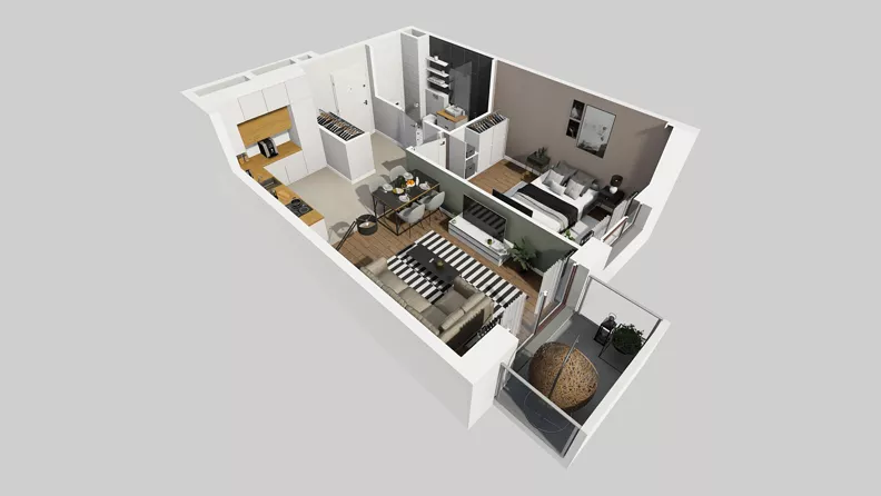2 pokoje, mieszkanie 41,41 m², piętro 1, oferta nr A/69, Międzyleska 4, Wrocław, Tarnogaj, Krzyki, ul. Międzyleska