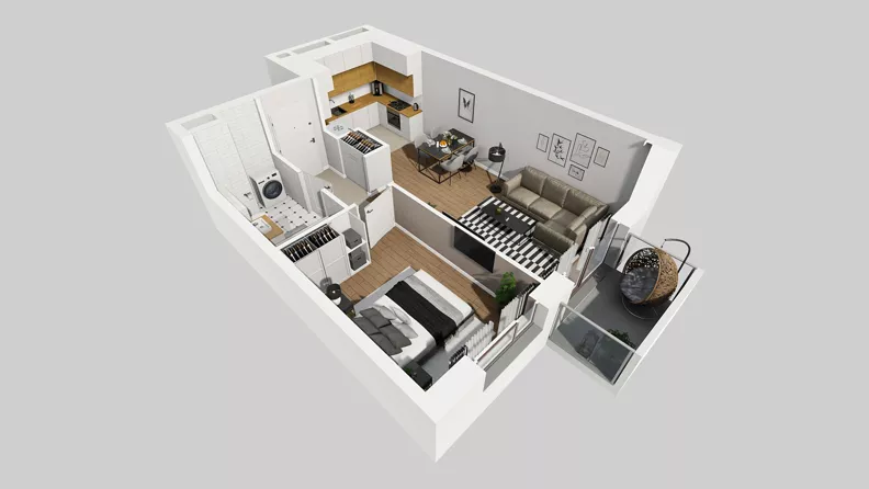 2 pokoje, mieszkanie 41,49 m², piętro 1, oferta nr A/70, Międzyleska 4, Wrocław, Tarnogaj, Krzyki, ul. Międzyleska