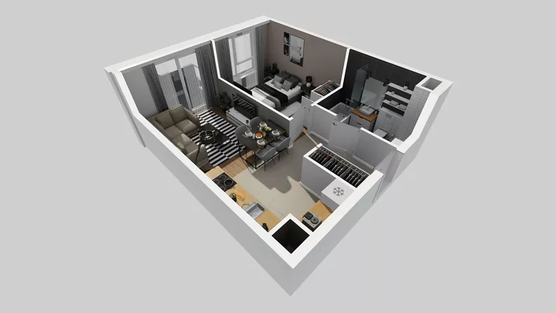 2 pokoje, mieszkanie 37,35 m², piętro 1, oferta nr A/71, Międzyleska 4, Wrocław, Tarnogaj, Krzyki, ul. Międzyleska