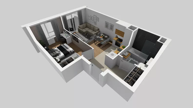2 pokoje, mieszkanie 42,91 m², piętro 1, oferta nr A/75, Międzyleska 4, Wrocław, Tarnogaj, Krzyki, ul. Międzyleska