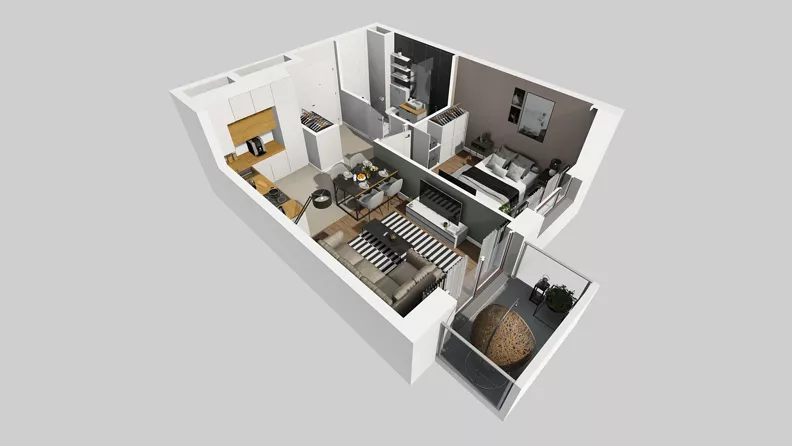 2 pokoje, mieszkanie 36,34 m², piętro 2, oferta nr A/35, Międzyleska 4, Wrocław, Tarnogaj, Krzyki, ul. Międzyleska