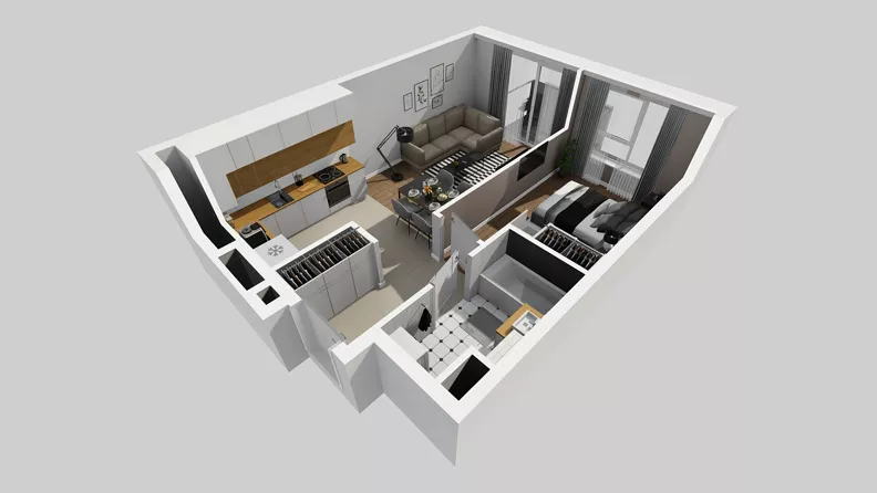 2 pokoje, mieszkanie 40,61 m², piętro 2, oferta nr A/37, Międzyleska 4, Wrocław, Tarnogaj, Krzyki, ul. Międzyleska