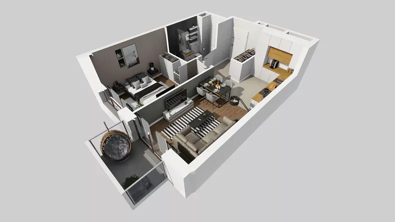 2 pokoje, mieszkanie 40,61 m², piętro 2, oferta nr A/37, Międzyleska 4, Wrocław, Tarnogaj, Krzyki, ul. Międzyleska