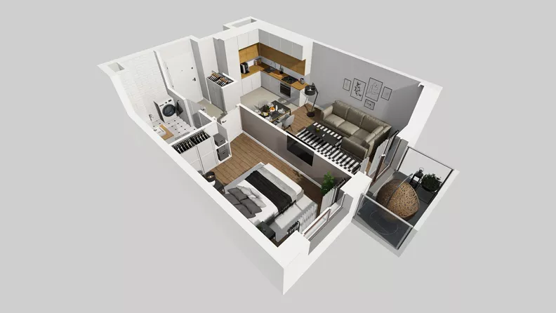 2 pokoje, mieszkanie 39,77 m², piętro 2, oferta nr A/38, Międzyleska 4, Wrocław, Tarnogaj, Krzyki, ul. Międzyleska