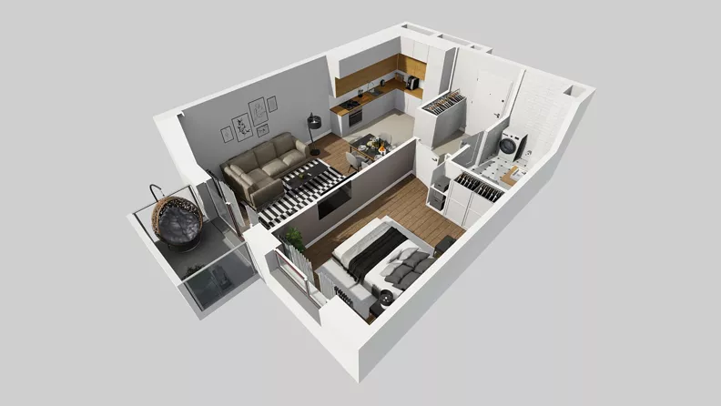 2 pokoje, mieszkanie 41,41 m², piętro 2, oferta nr A/78, Międzyleska 4, Wrocław, Tarnogaj, Krzyki, ul. Międzyleska