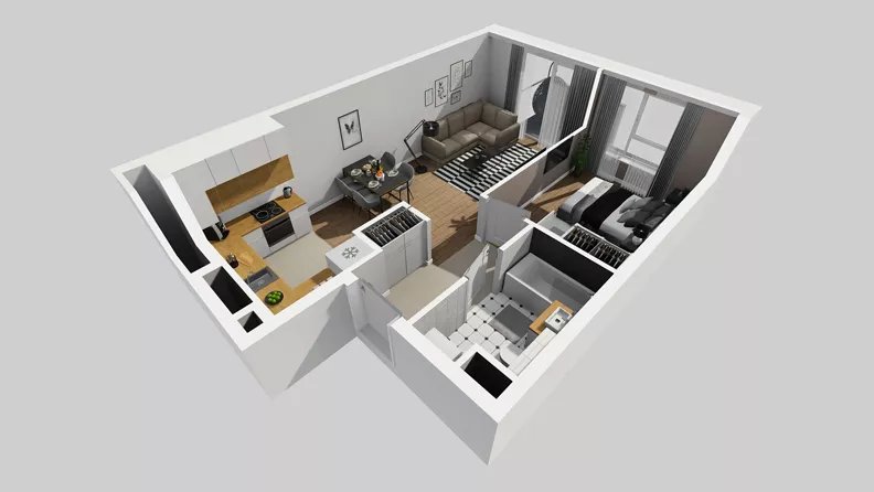 2 pokoje, mieszkanie 41,49 m², piętro 2, oferta nr A/79, Międzyleska 4, Wrocław, Tarnogaj, Krzyki, ul. Międzyleska