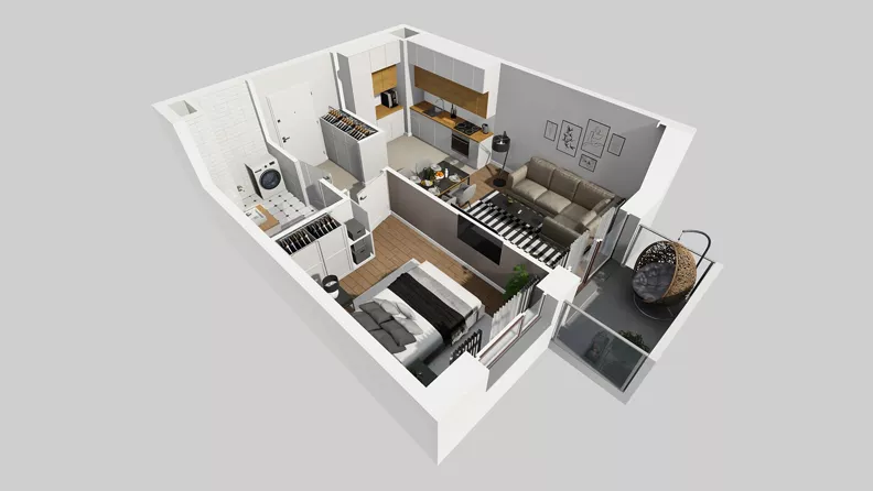 2 pokoje, mieszkanie 37,23 m², piętro 2, oferta nr A/82, Międzyleska 4, Wrocław, Tarnogaj, Krzyki, ul. Międzyleska