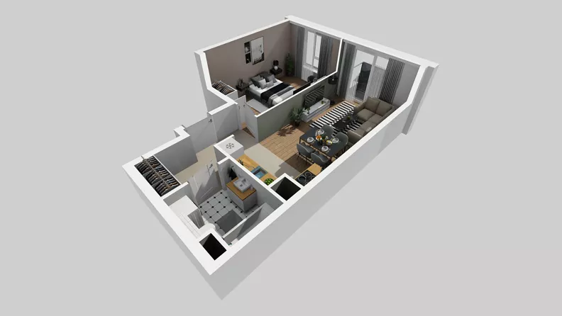2 pokoje, mieszkanie 42,91 m², piętro 2, oferta nr A/84, Międzyleska 4, Wrocław, Tarnogaj, Krzyki, ul. Międzyleska