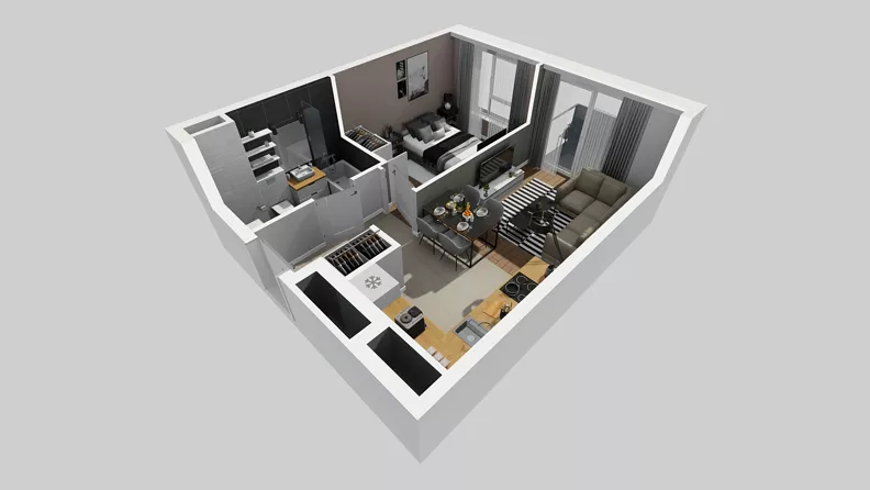 2 pokoje, mieszkanie 36,34 m², piętro 3, oferta nr A/42, Międzyleska 4, Wrocław, Tarnogaj, Krzyki, ul. Międzyleska