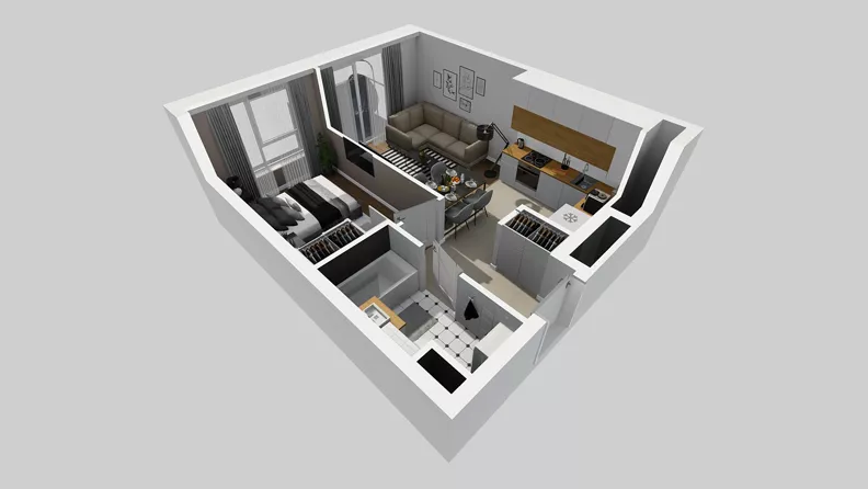 2 pokoje, mieszkanie 36,34 m², piętro 3, oferta nr A/42, Międzyleska 4, Wrocław, Tarnogaj, Krzyki, ul. Międzyleska