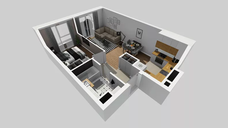 2 pokoje, mieszkanie 41,49 m², piętro 3, oferta nr A/43, Międzyleska 4, Wrocław, Tarnogaj, Krzyki, ul. Międzyleska