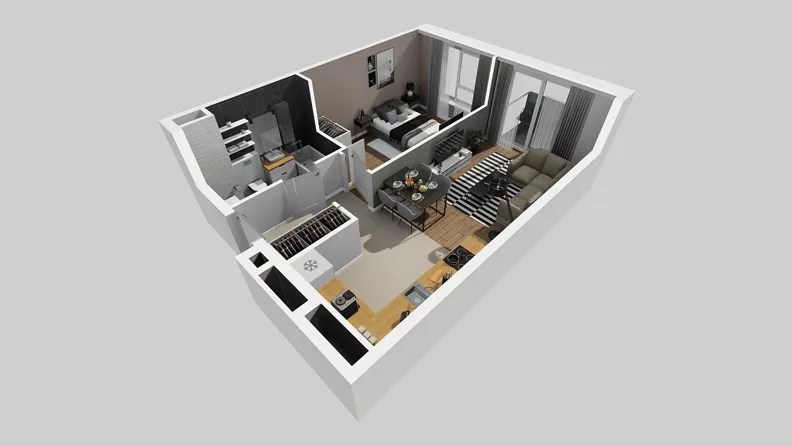 2 pokoje, mieszkanie 41,41 m², piętro 3, oferta nr A/87, Międzyleska 4, Wrocław, Tarnogaj, Krzyki, ul. Międzyleska
