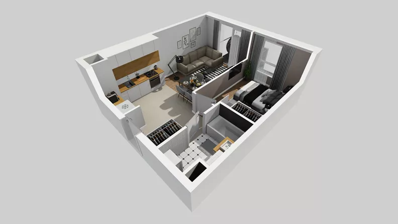 2 pokoje, mieszkanie 37,36 m², piętro 3, oferta nr A/90, Międzyleska 4, Wrocław, Tarnogaj, Krzyki, ul. Międzyleska