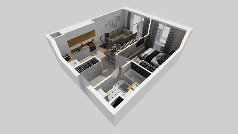2 pokoje, mieszkanie 37,23 m², piętro 3, oferta nr A/91, Międzyleska 4, Wrocław, Tarnogaj, Krzyki, ul. Międzyleska