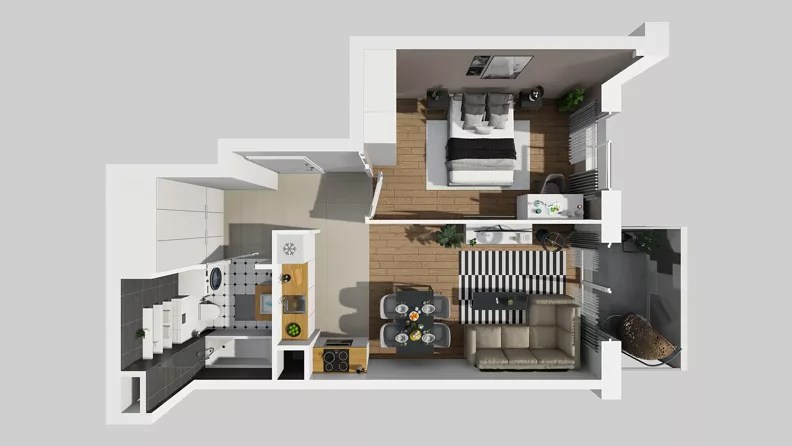 2 pokoje, mieszkanie 42,91 m², piętro 3, oferta nr A/93, Międzyleska 4, Wrocław, Tarnogaj, Krzyki, ul. Międzyleska