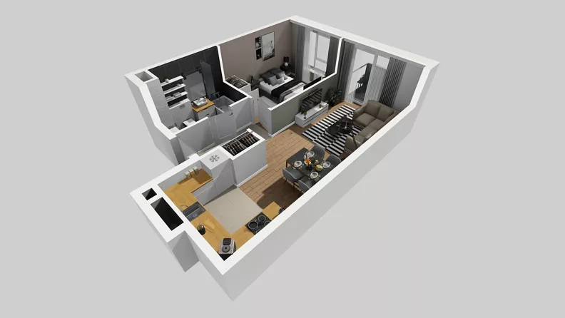 2 pokoje, mieszkanie 41,49 m², piętro 4, oferta nr A/50, Międzyleska 4, Wrocław, Tarnogaj, Krzyki, ul. Międzyleska