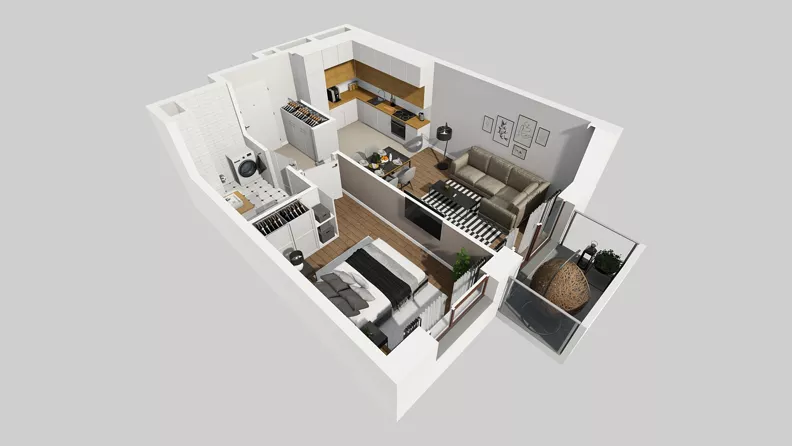 2 pokoje, mieszkanie 40,61 m², piętro 4, oferta nr A/51, Międzyleska 4, Wrocław, Tarnogaj, Krzyki, ul. Międzyleska