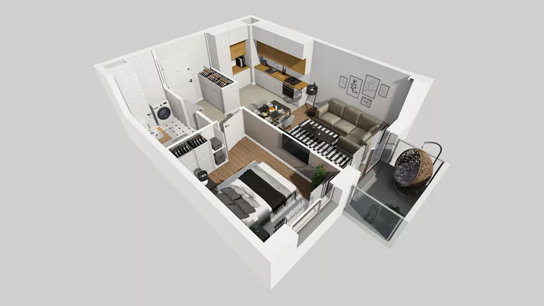 2 pokoje, mieszkanie 37,35 m², piętro 4, oferta nr A/98, Międzyleska 4, Wrocław, Tarnogaj, Krzyki, ul. Międzyleska