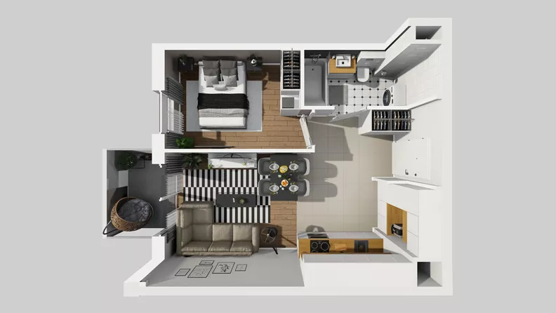 2 pokoje, mieszkanie 37,36 m², piętro 4, oferta nr A/99, Międzyleska 4, Wrocław, Tarnogaj, Krzyki, ul. Międzyleska