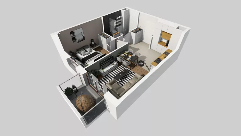 2 pokoje, mieszkanie 37,36 m², piętro 4, oferta nr A/99, Międzyleska 4, Wrocław, Tarnogaj, Krzyki, ul. Międzyleska