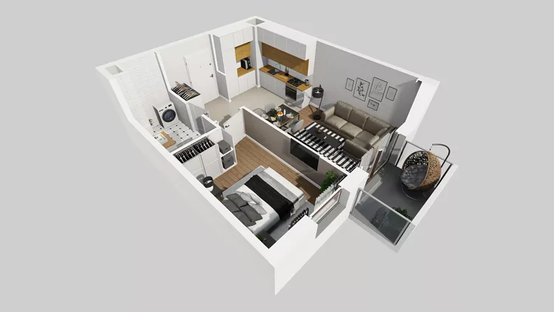 2 pokoje, mieszkanie 37,36 m², piętro 4, oferta nr A/99, Międzyleska 4, Wrocław, Tarnogaj, Krzyki, ul. Międzyleska