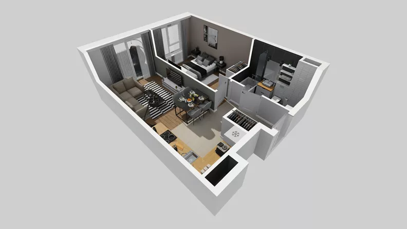 2 pokoje, mieszkanie 39,77 m², piętro 5, oferta nr A/59, Międzyleska 4, Wrocław, Tarnogaj, Krzyki, ul. Międzyleska