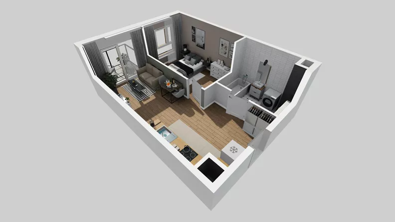 2 pokoje, mieszkanie 40,41 m², piętro 2, oferta nr B/14, Osiedle Urbino 4, Warszawa, Włochy, Raków, ul. Szybka