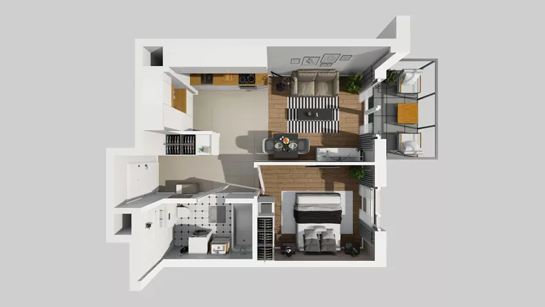 2 pokoje, mieszkanie 39,98 m², piętro 1, oferta nr E/5, Osiedle Urbino 4.3, Warszawa, Włochy, Raków, ul. Szybka
