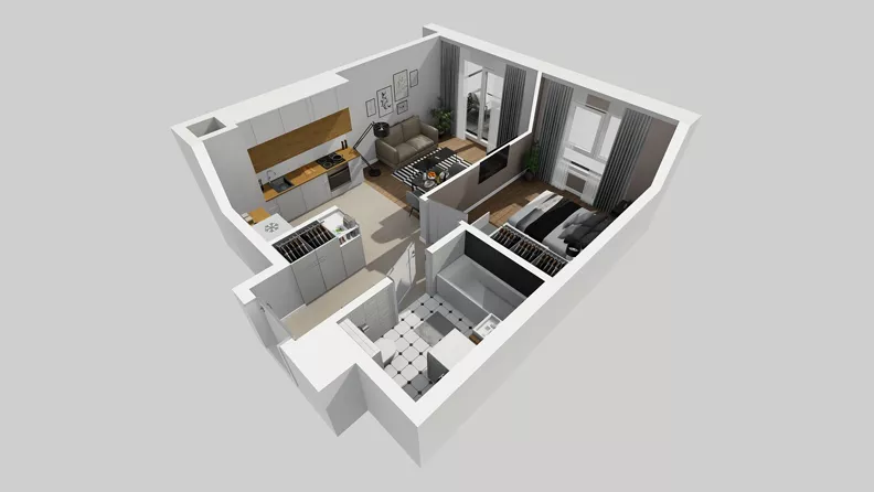 2 pokoje, mieszkanie 39,98 m², piętro 1, oferta nr E/5, Osiedle Urbino 4.3, Warszawa, Włochy, Raków, ul. Szybka