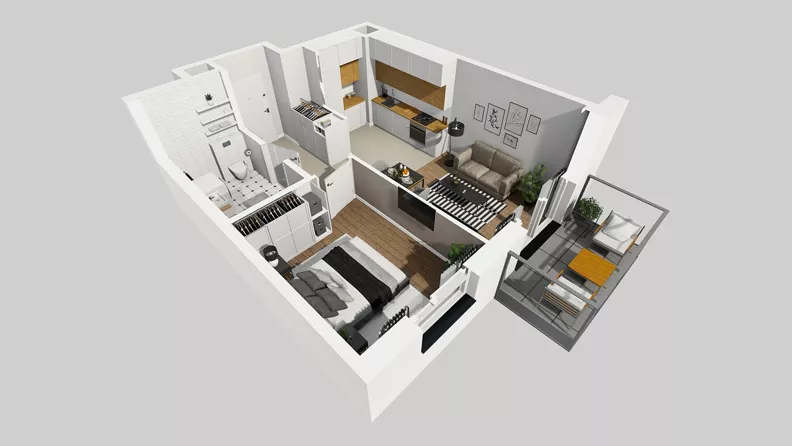 2 pokoje, mieszkanie 39,98 m², piętro 1, oferta nr E/5, Osiedle Urbino 4.3, Warszawa, Włochy, Raków, ul. Szybka