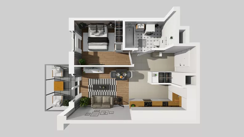 2 pokoje, mieszkanie 39,99 m², piętro 2, oferta nr E/8, Osiedle Urbino 4.3, Warszawa, Włochy, Raków, ul. Szybka