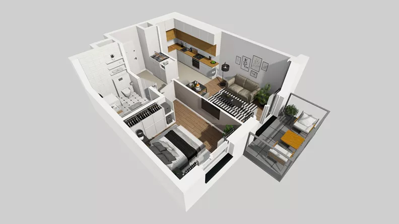 2 pokoje, mieszkanie 39,99 m², piętro 2, oferta nr E/8, Osiedle Urbino 4.3, Warszawa, Włochy, Raków, ul. Szybka