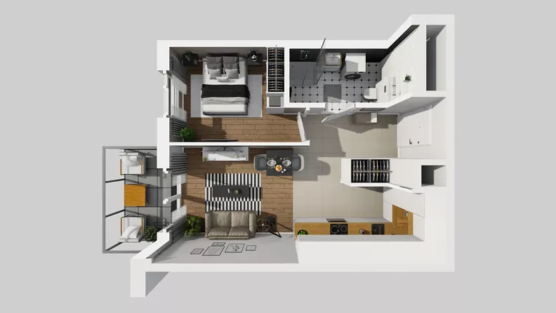 2 pokoje, mieszkanie 39,63 m², piętro 2, oferta nr E/9, Osiedle Urbino 4.3, Warszawa, Włochy, Raków, ul. Szybka