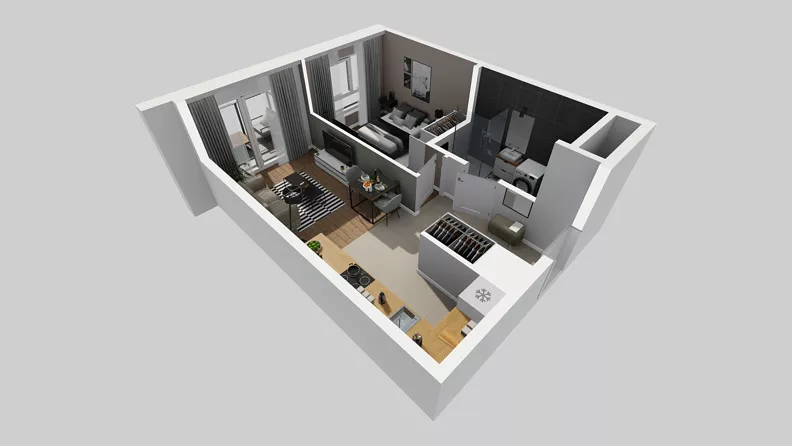 2 pokoje, mieszkanie 39,63 m², piętro 3, oferta nr E/14, Osiedle Urbino 4.3, Warszawa, Włochy, Raków, ul. Szybka
