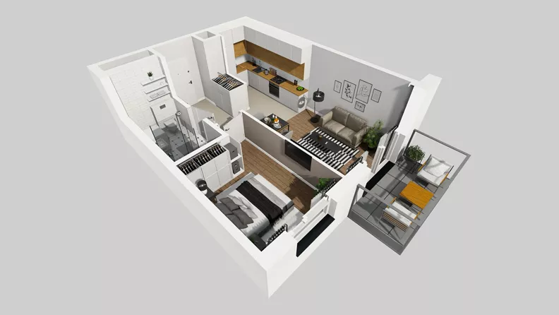 2 pokoje, mieszkanie 39,63 m², piętro 5, oferta nr E/24, Osiedle Urbino 4.3, Warszawa, Włochy, Raków, ul. Szybka