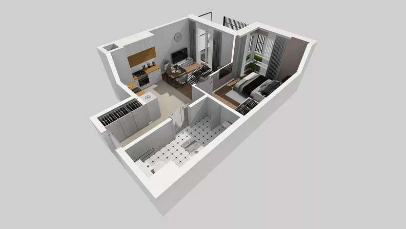 2 pokoje, mieszkanie 41,85 m², parter, oferta nr E/29, Osiedle Urbino 4.3, Warszawa, Włochy, Raków, ul. Szybka