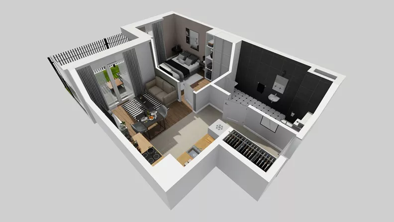 2 pokoje, mieszkanie 41,85 m², parter, oferta nr E/29, Osiedle Urbino 4.3, Warszawa, Włochy, Raków, ul. Szybka