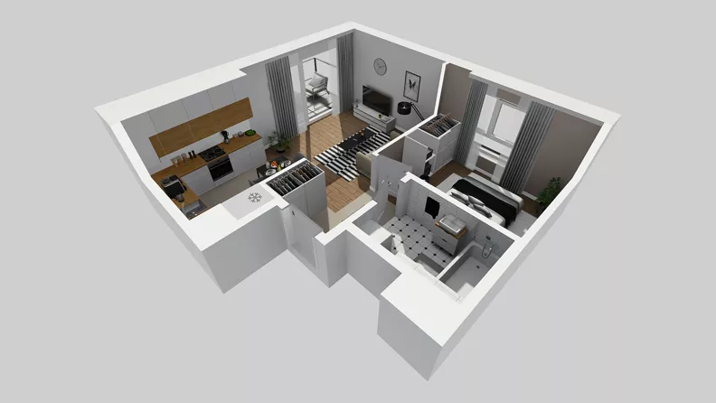 2 pokoje, mieszkanie 39,96 m², piętro 2, oferta nr E/44, Osiedle Urbino 4.3, Warszawa, Włochy, Raków, ul. Szybka
