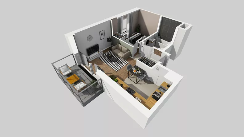 2 pokoje, mieszkanie 39,96 m², piętro 2, oferta nr E/44, Osiedle Urbino 4.3, Warszawa, Włochy, Raków, ul. Szybka
