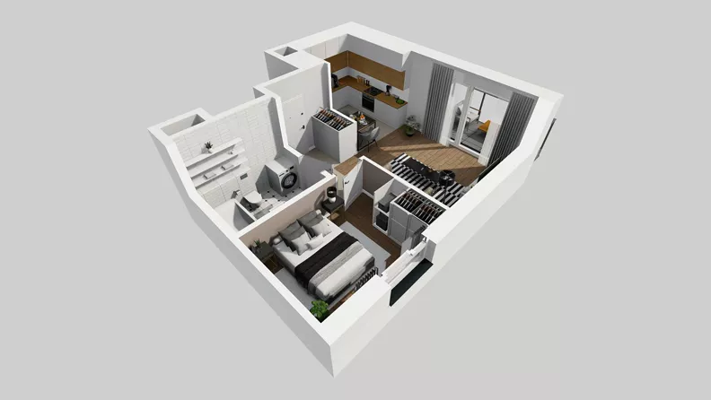 2 pokoje, mieszkanie 39,96 m², piętro 2, oferta nr E/44, Osiedle Urbino 4.3, Warszawa, Włochy, Raków, ul. Szybka