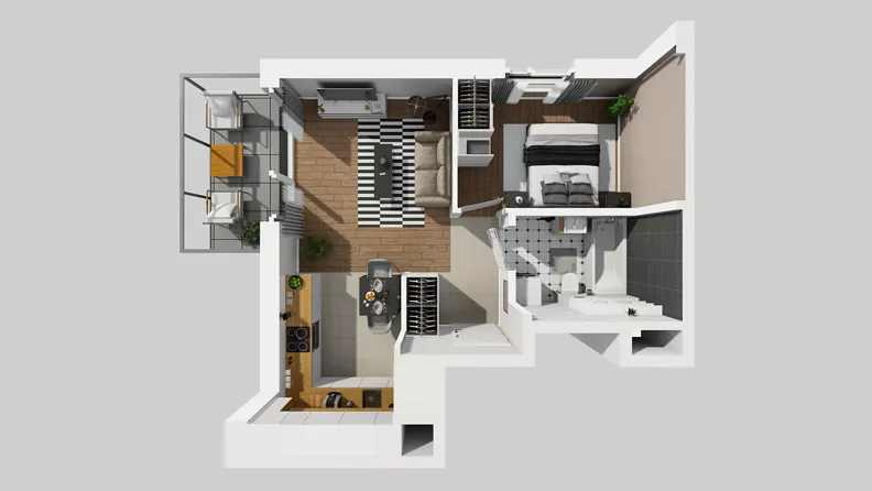 2 pokoje, mieszkanie 39,96 m², piętro 3, oferta nr E/51, Osiedle Urbino 4.3, Warszawa, Włochy, Raków, ul. Szybka