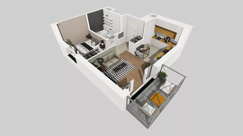 2 pokoje, mieszkanie 39,96 m², piętro 4, oferta nr E/58, Osiedle Urbino 4.3, Warszawa, Włochy, Raków, ul. Szybka