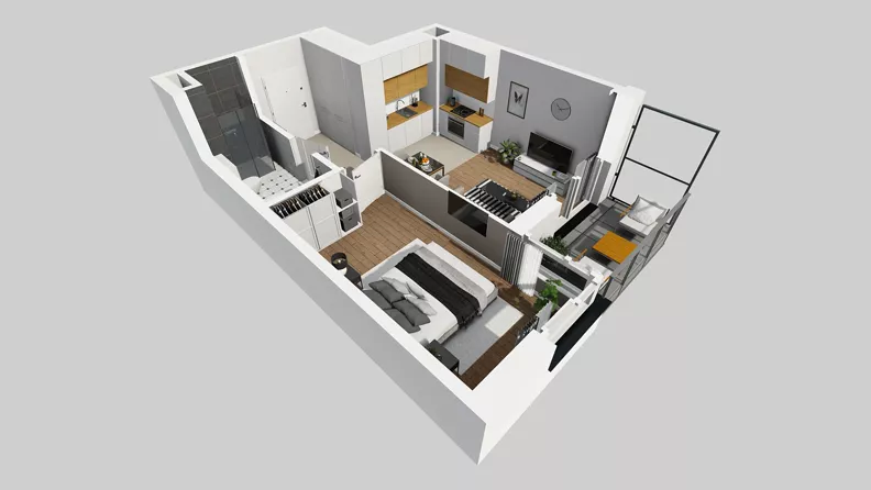 2 pokoje, mieszkanie 41,89 m², piętro 5, oferta nr E/63, Osiedle Urbino 4.3, Warszawa, Włochy, Raków, ul. Szybka
