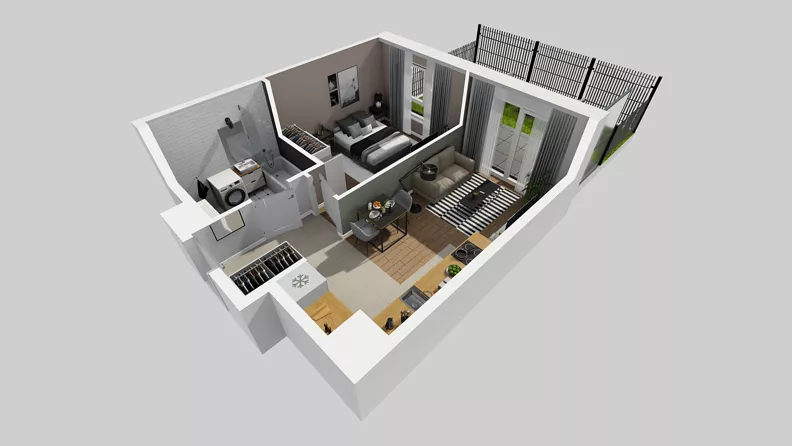 2 pokoje, mieszkanie 39,68 m², parter, oferta nr F/2, Osiedle Urbino 4.3, Warszawa, Włochy, Raków, ul. Szybka