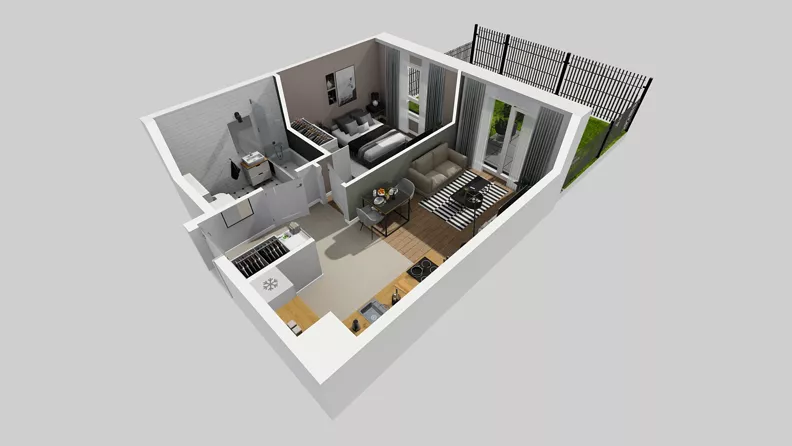 2 pokoje, mieszkanie 39,90 m², parter, oferta nr F/3, Osiedle Urbino 4.3, Warszawa, Włochy, Raków, ul. Szybka