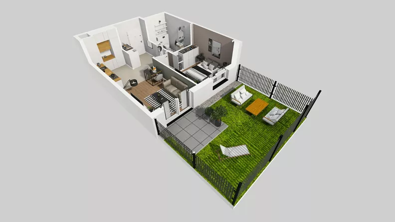 2 pokoje, mieszkanie 39,90 m², parter, oferta nr F/3, Osiedle Urbino 4.3, Warszawa, Włochy, Raków, ul. Szybka