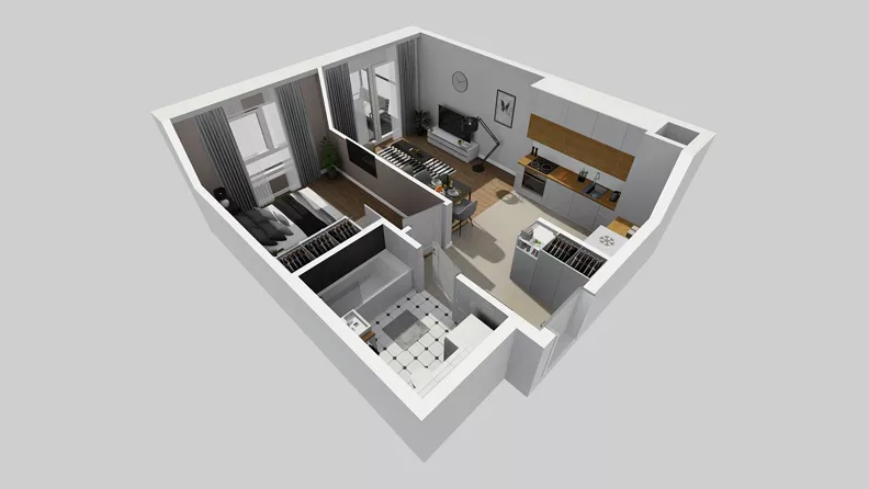 2 pokoje, mieszkanie 39,90 m², piętro 1, oferta nr F/8, Osiedle Urbino 4.3, Warszawa, Włochy, Raków, ul. Szybka