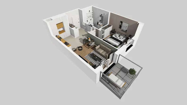 2 pokoje, mieszkanie 39,90 m², piętro 1, oferta nr F/8, Osiedle Urbino 4.3, Warszawa, Włochy, Raków, ul. Szybka